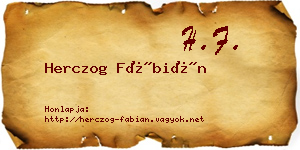 Herczog Fábián névjegykártya